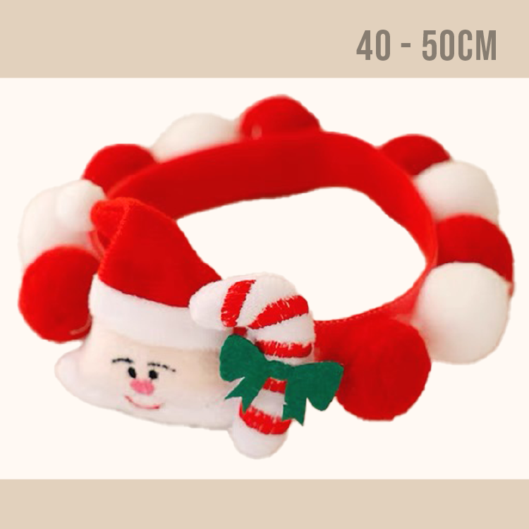 鈴鐺聖誕老人毛球頸圈 (L) 40-50cm