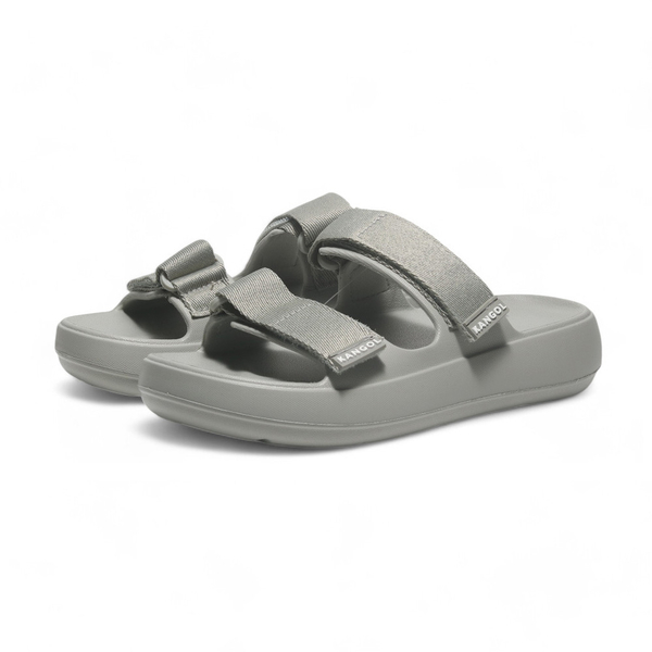 KANGOL 涼拖鞋 灰色 魔鬼氈 厚底拖鞋 中性 6455162171