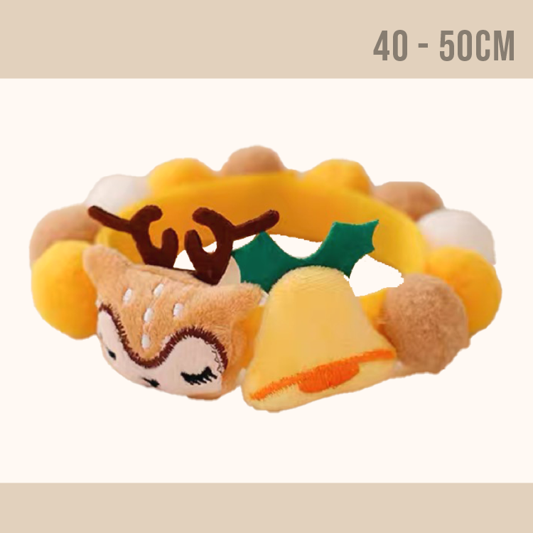 聖誕鹿鈴鐺毛球頸圈 (L) 40-50cm