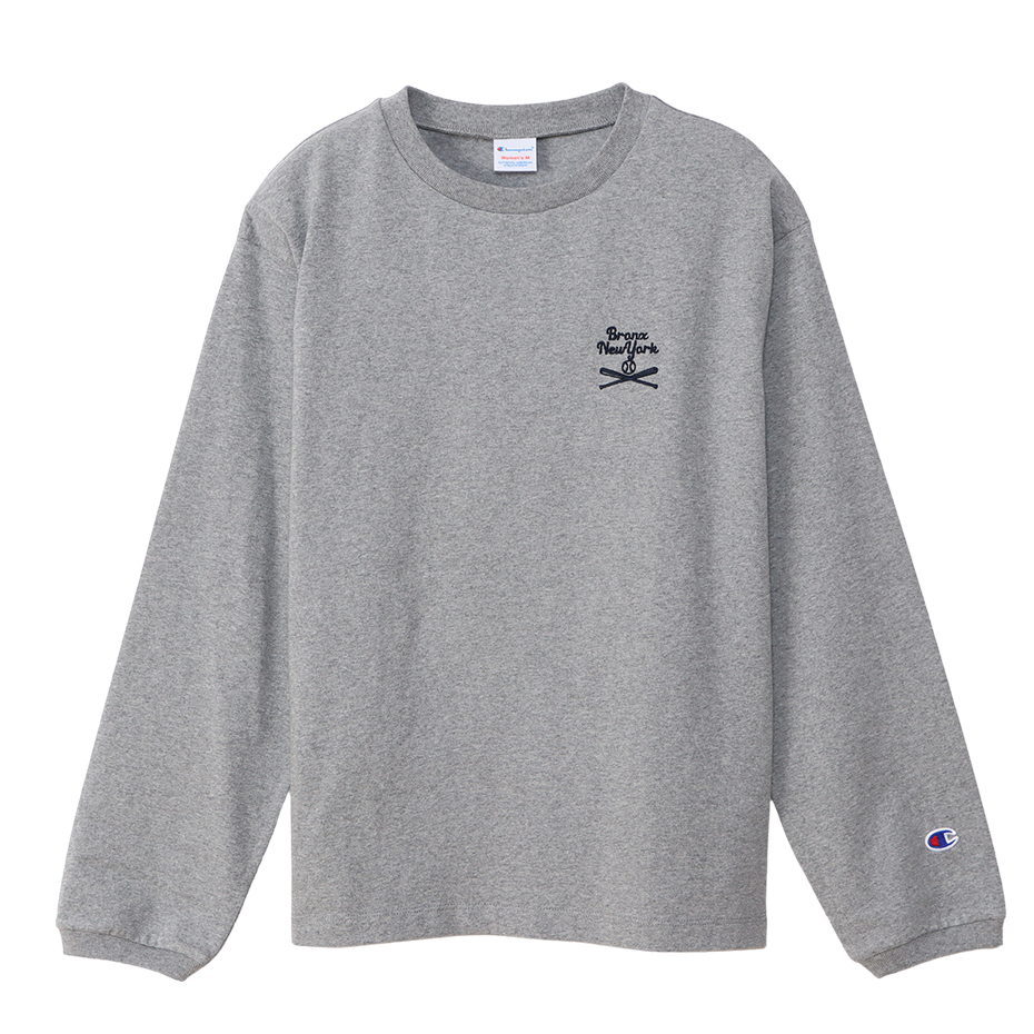 女款-CASUAL刺繡地名LOGO 長袖上衣-灰色（CW-W405-040）