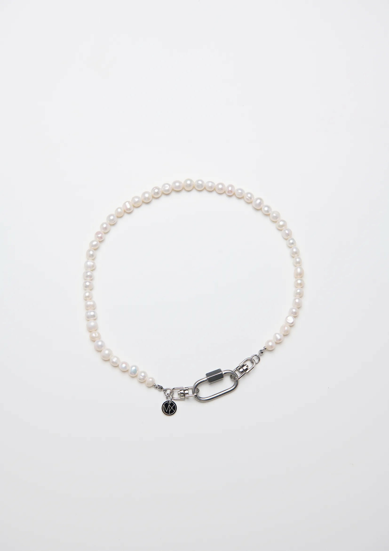 MIXTURE MP028 8MM淡水 珍珠 串接 純鋼 旋轉扣 開口環 項鍊