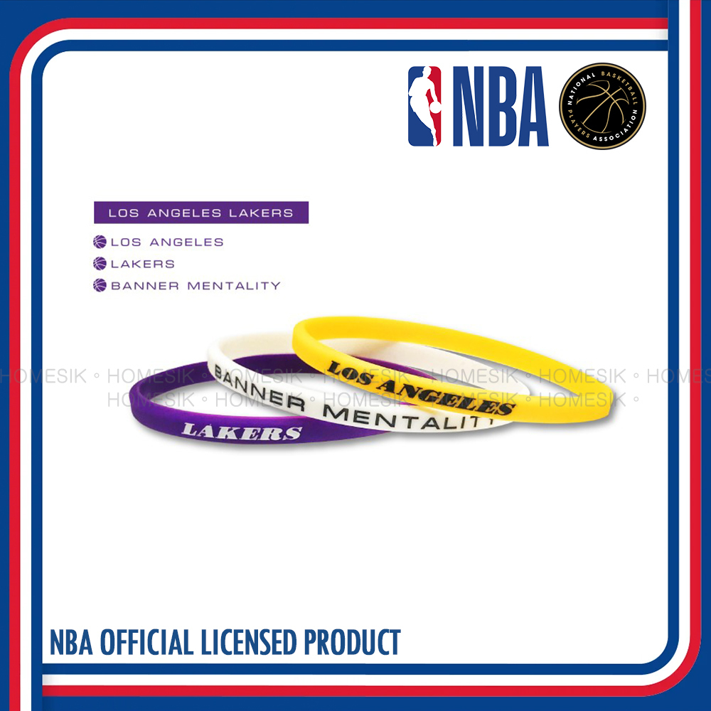 洛杉磯湖人隊 紀念矽膠手帶 (三條裝)
