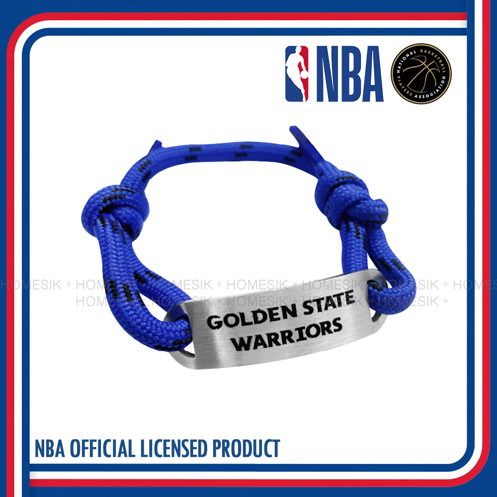 金州勇士隊 (藍色) 鞋帶金屬牌復古手帶