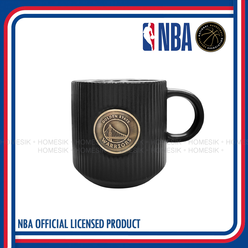 金州勇士隊 復古金屬隊徽 條紋陶瓷馬克杯 咖啡杯 水杯