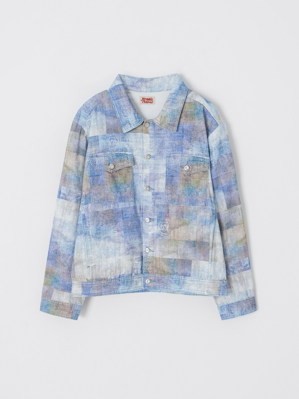 PLATEAU X mouggan 拼接丹寧印刷外套