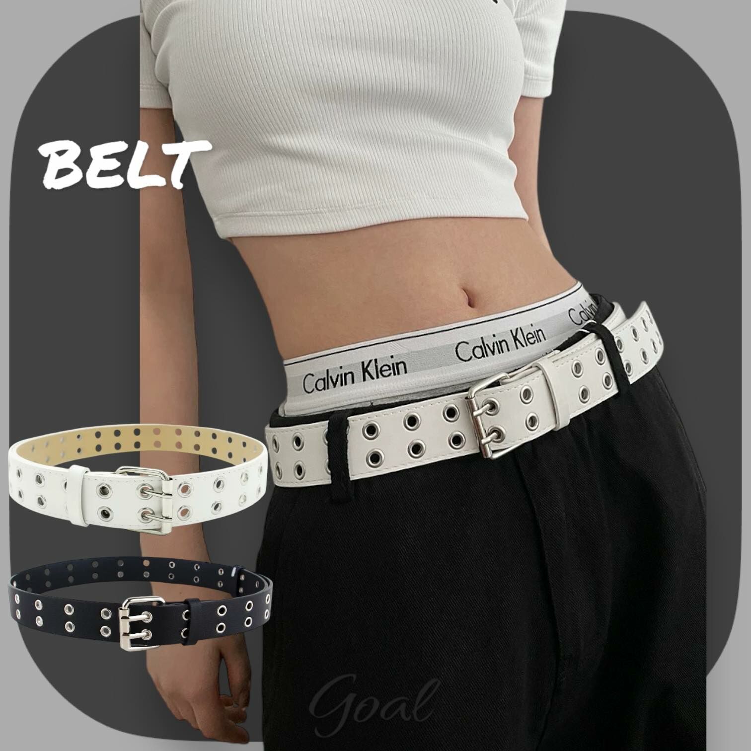 (GOAL) 龐克 歐美 雙孔 洞洞皮帶