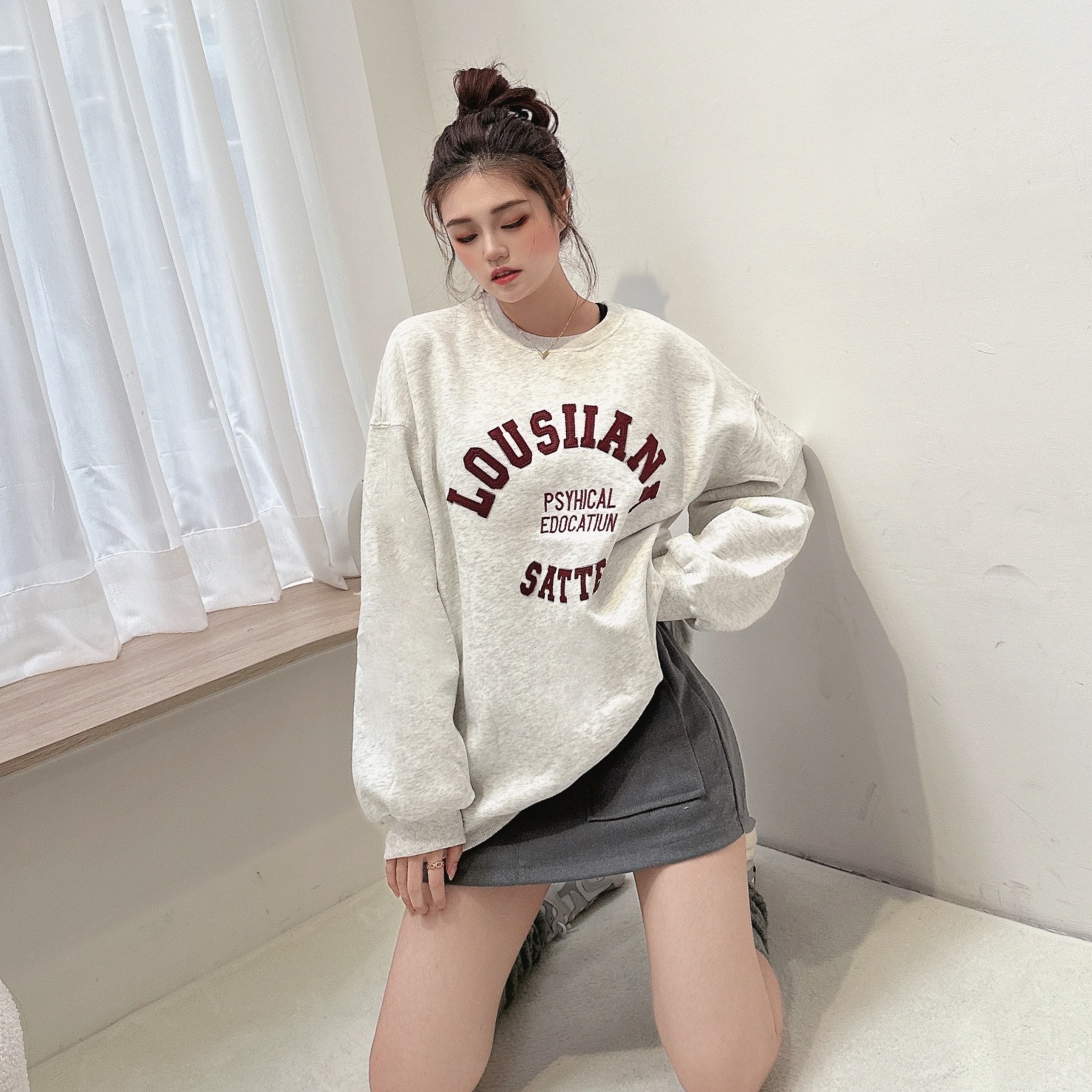 立體美式字母大學T/二色