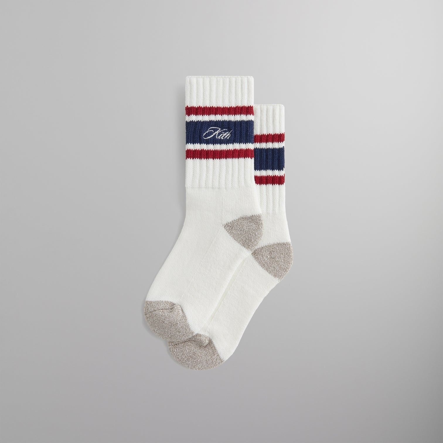 2025AW Kith Striped Chunky Cotton Crew Socks 條紋 刺繡 字體 長襪 襪子 現貨 KHM220167 / KHM220098