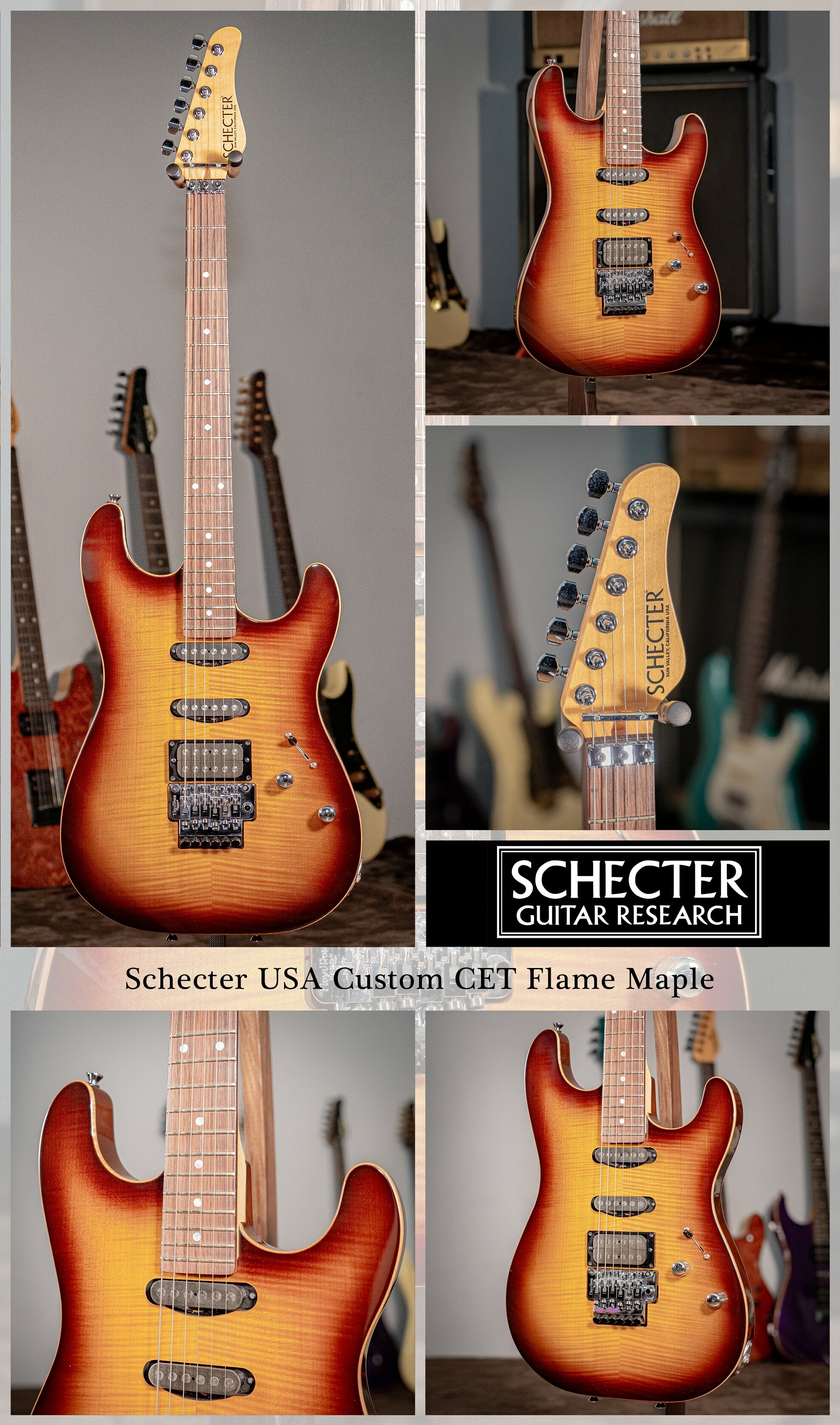 Schecter USA Custom CET Flame Maple 電吉他