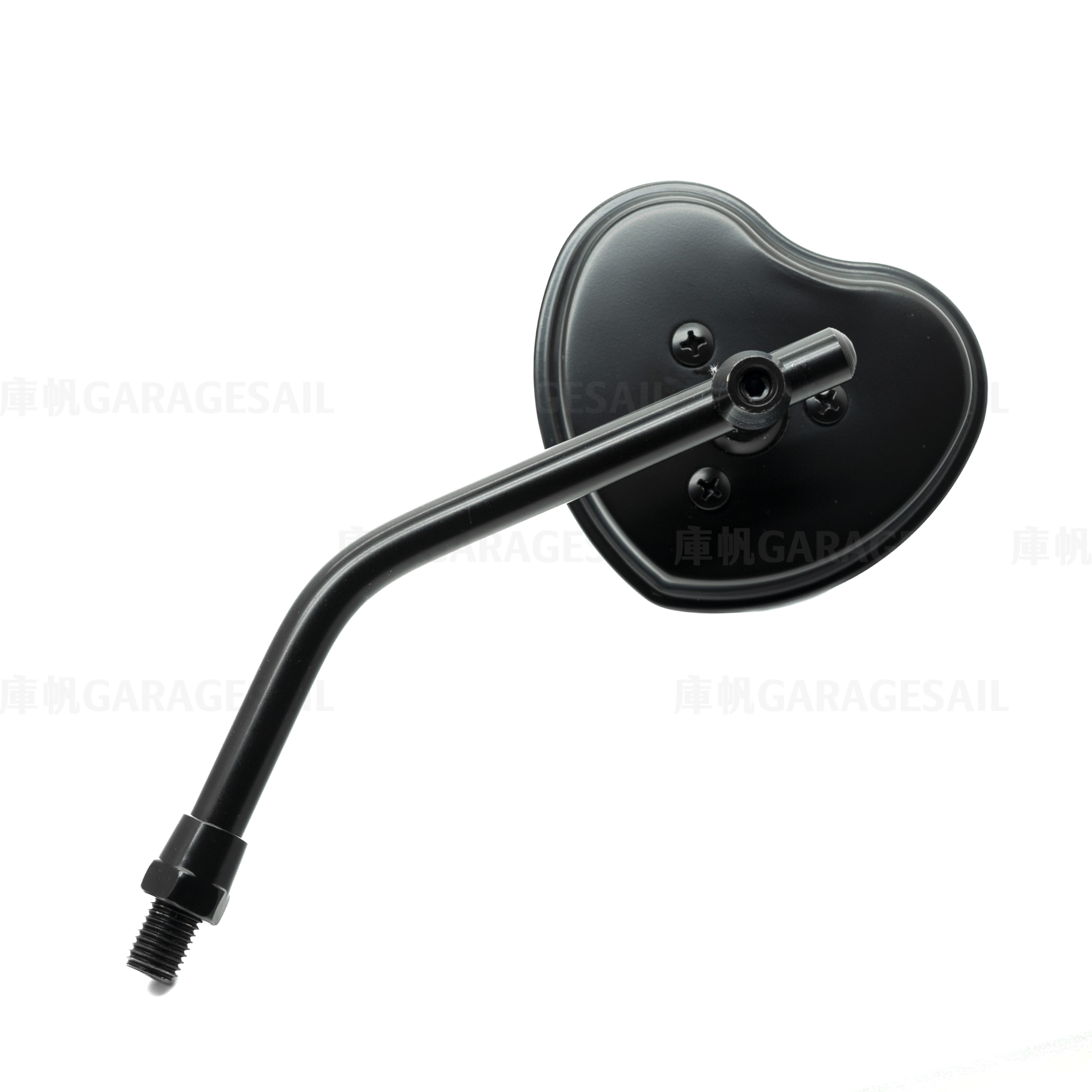 Lowbrow 10mm 正反牙 一般位置 後照鏡 愛心 黑