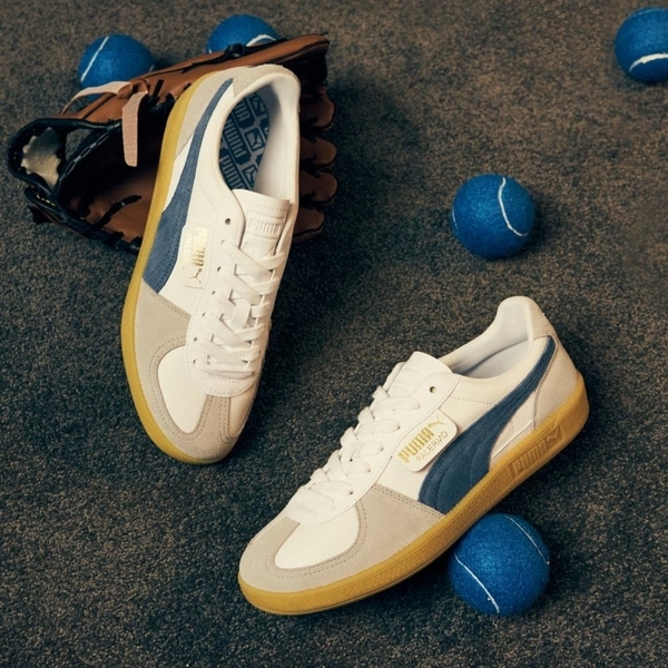 PUMA 休閒鞋 PALERMO LTH 白 藍灰 麂皮 復古 男 39646414