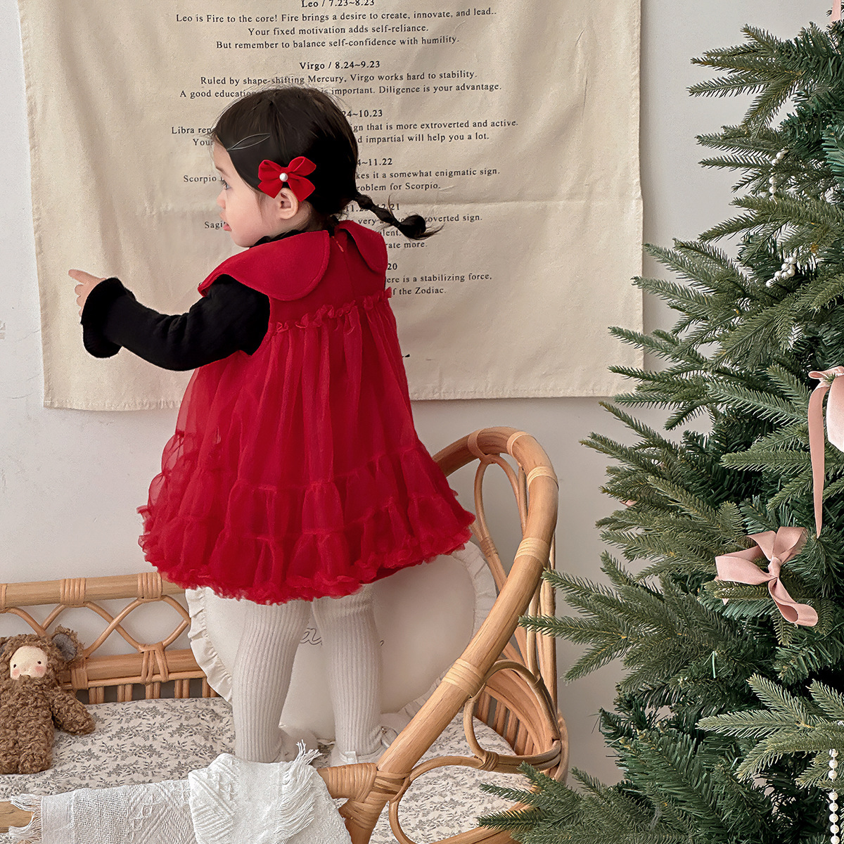 蝴蝶領柔紗洋裝