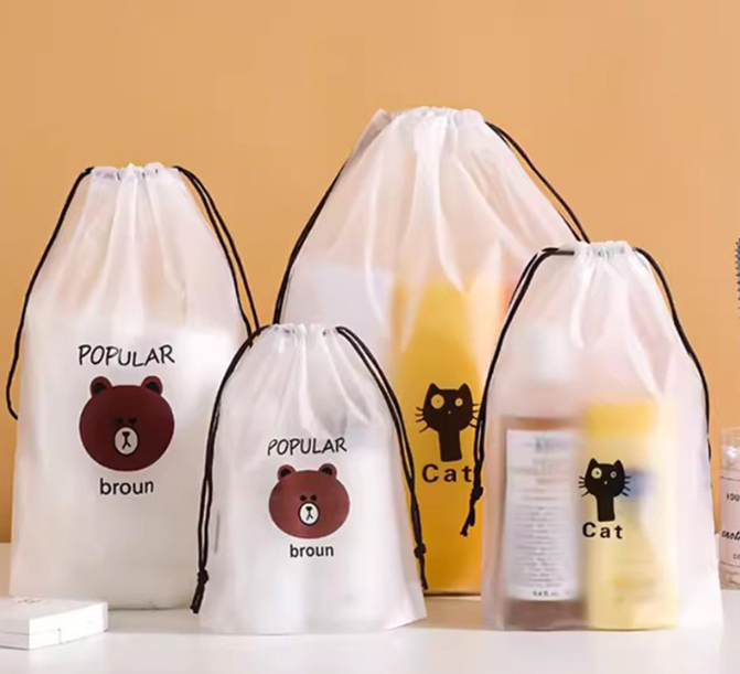 小熊穿绳束口袋 一套10个