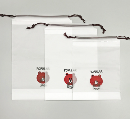 小熊穿绳束口袋 一套10个