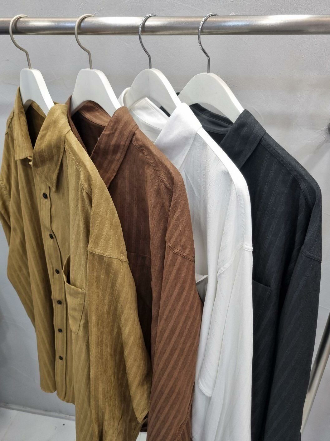 OverSize直紋長袖恤衫 S2296