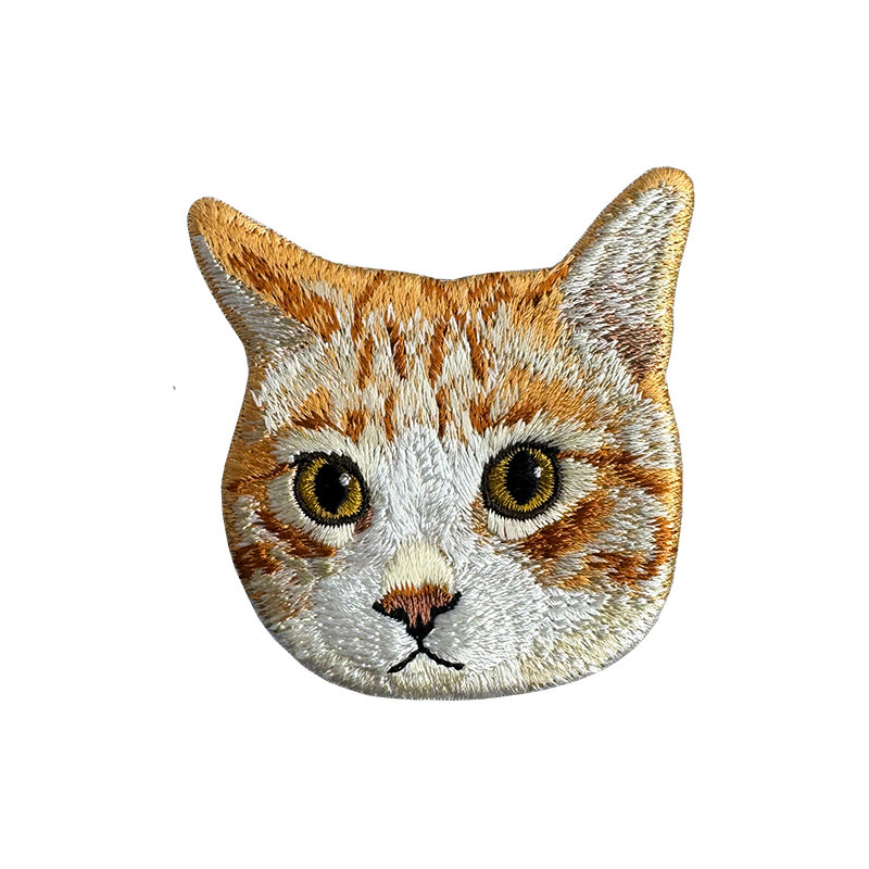 橘貓大頭 貓咪刺繡貼紙｜ Sin意工作室
