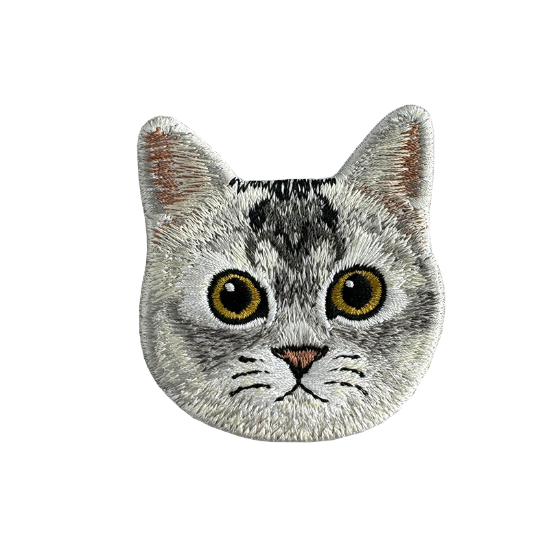 曼赤肯HOYA貓大頭 貓咪刺繡貼紙｜ Sin意工作室