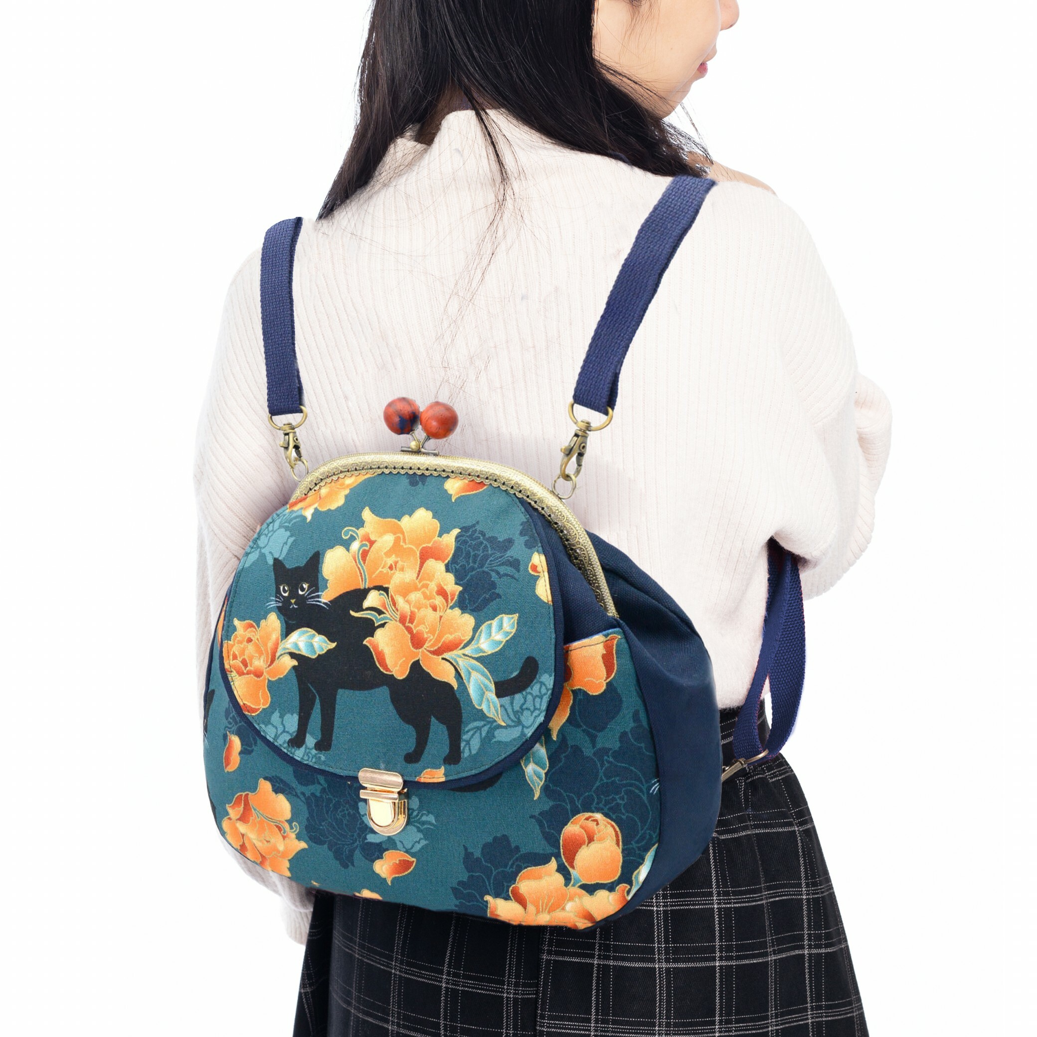 蓋子口袋肩背後背包(材料包)