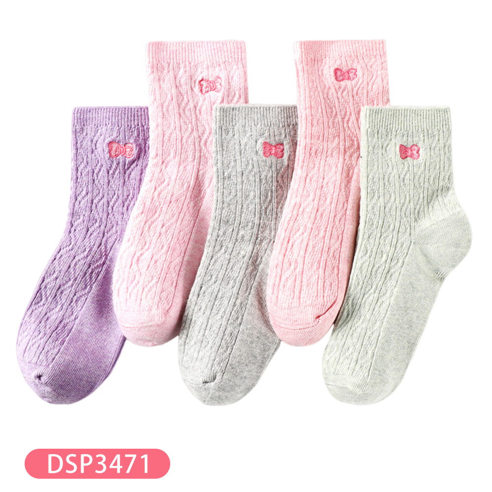 【虎兒寶】迪士尼系列 卡通造型兒童短襪 5雙組 - 蝴蝶結 童襪  ( DSP3471 )