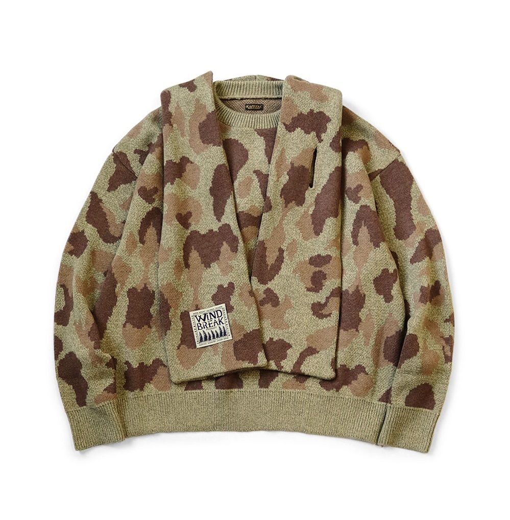 KAPITAL 2024 A/W 5G CAMOUFLAGE KNIT KESA HOODED SWEATER - PRE ORDER ITEM (預訂中)