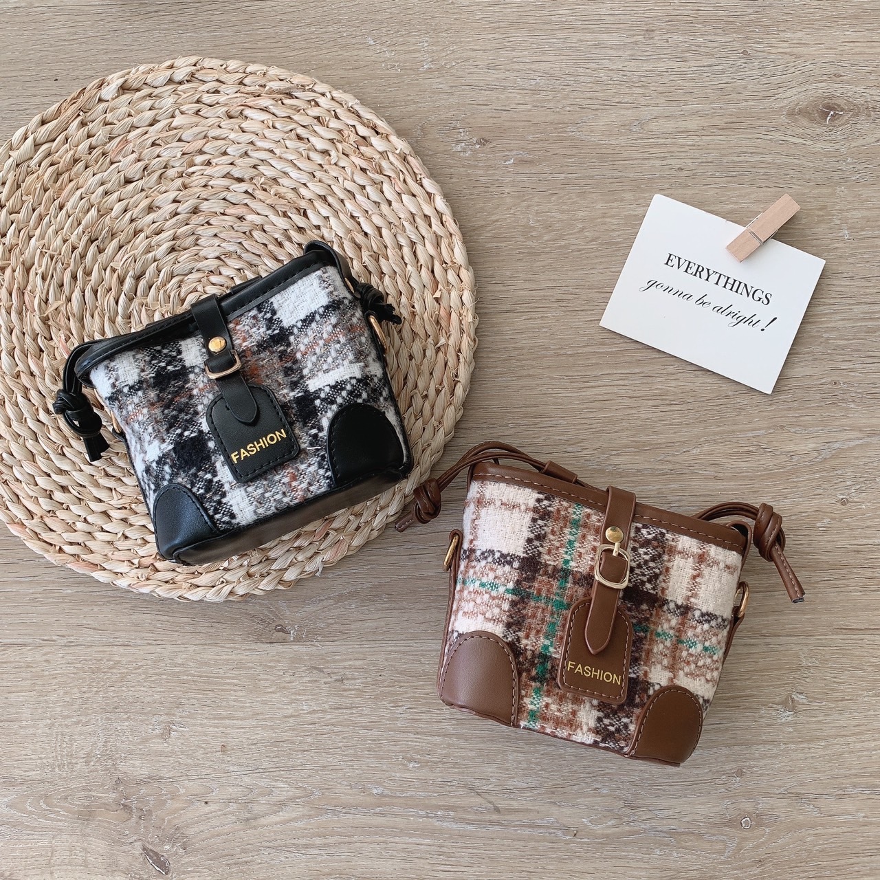 質感百搭菱格紋水桶包