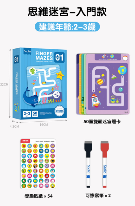 桌遊莎林專注力訓練迷宮書 DE3373