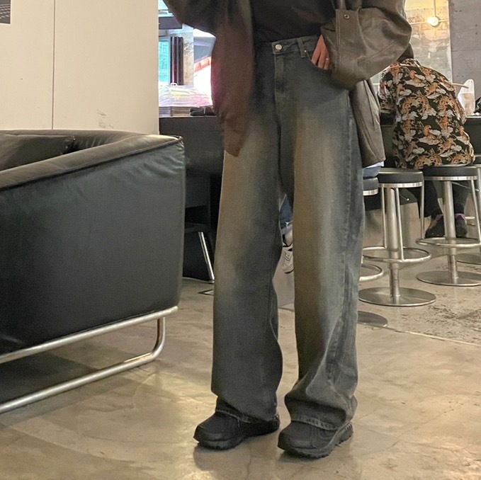 闆娘自留款!超推! 復古刷色牛仔褲
