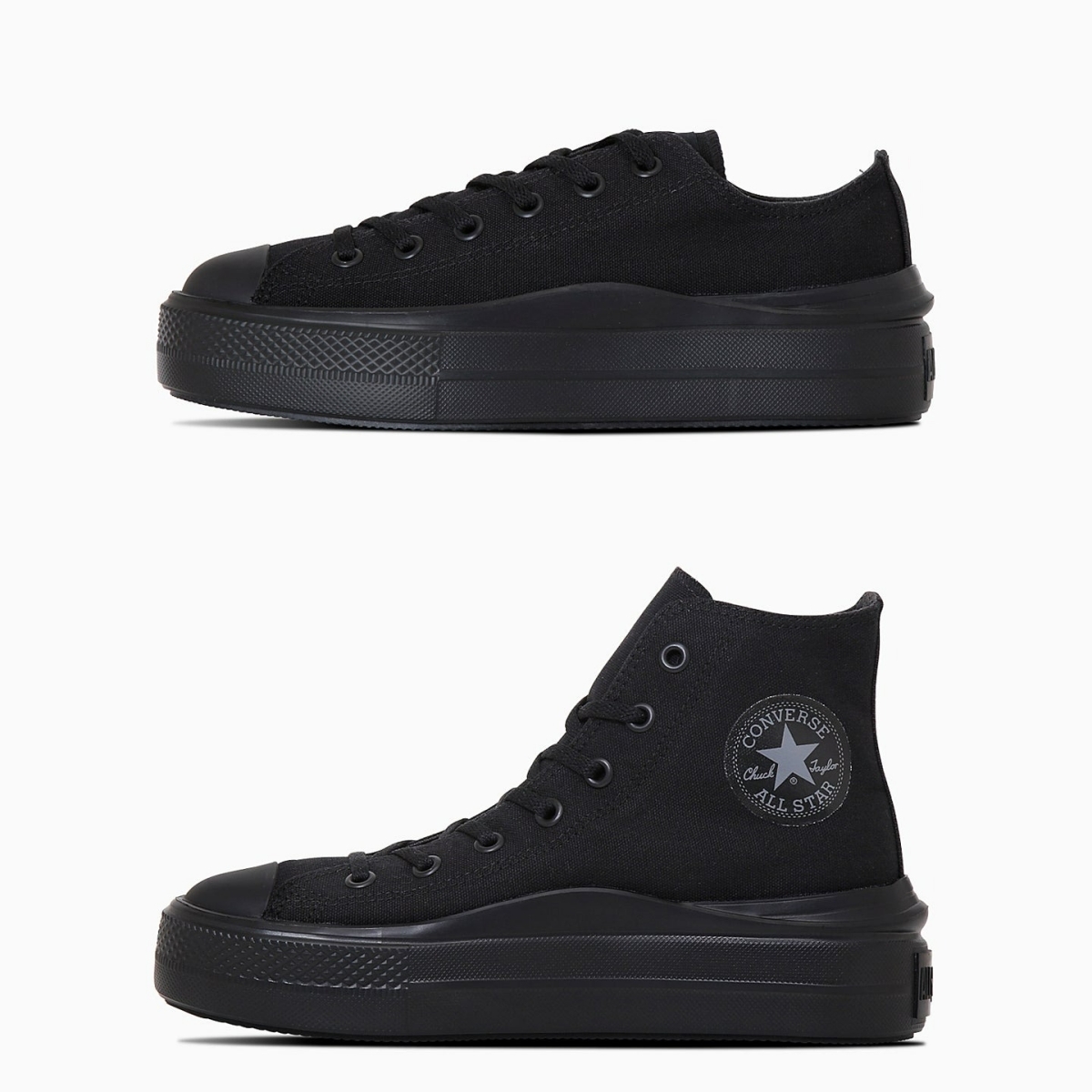 預購┃CONVERSE ALL STAR LIGHT PLTS Ⅱ OX HI 帆布 輕量 厚底 黑色 低筒 高筒