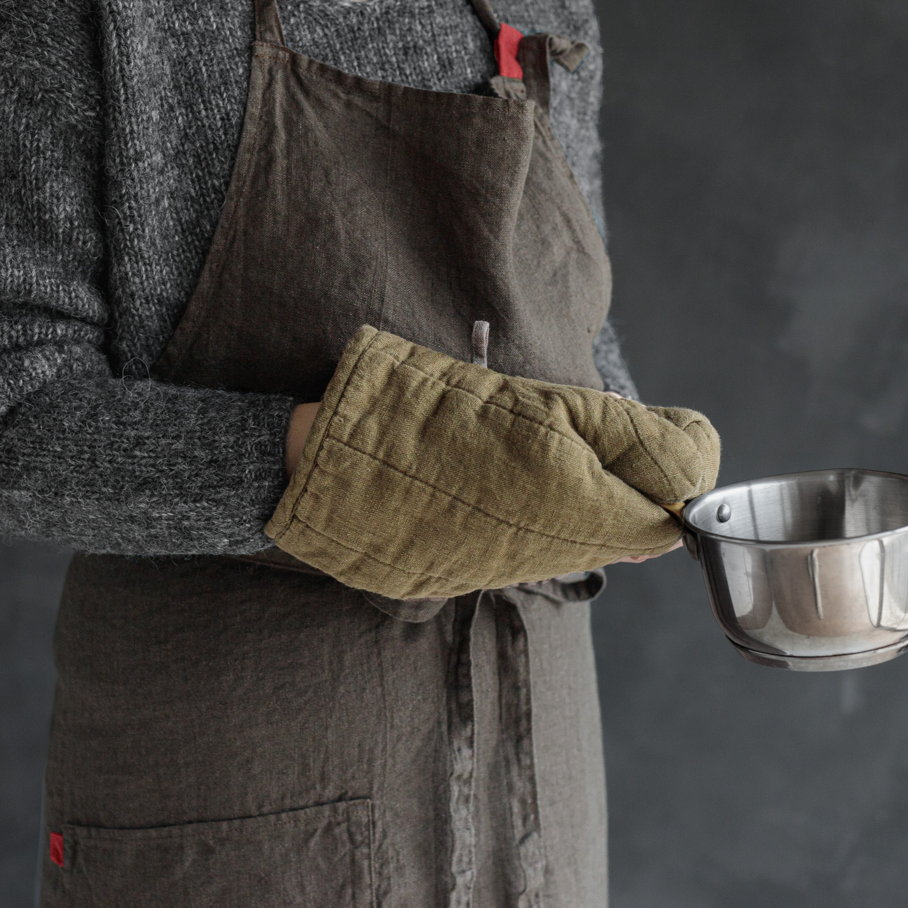 (限定色)Lino e Lina-隔熱手套 / 卡其綠