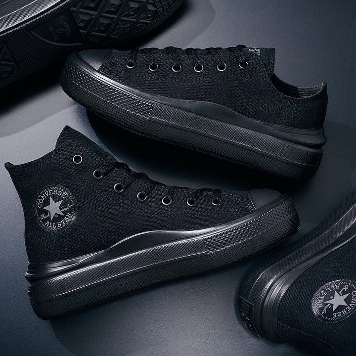 預購┃CONVERSE ALL STAR LIGHT PLTS Ⅱ OX HI 帆布 輕量 厚底 黑色 低筒 高筒