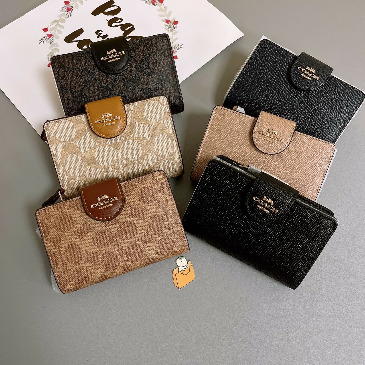 【現貨】COACH 新款 中夾 (多色可選) 中夾 皮夾 零錢夾 零錢包