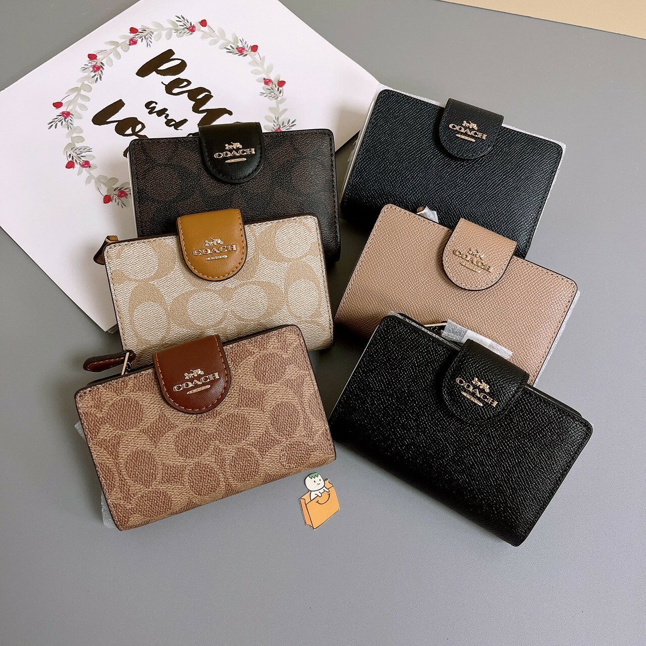 【現貨】COACH 新款 中夾 (多色可選) 中夾 皮夾 零錢夾 零錢包
