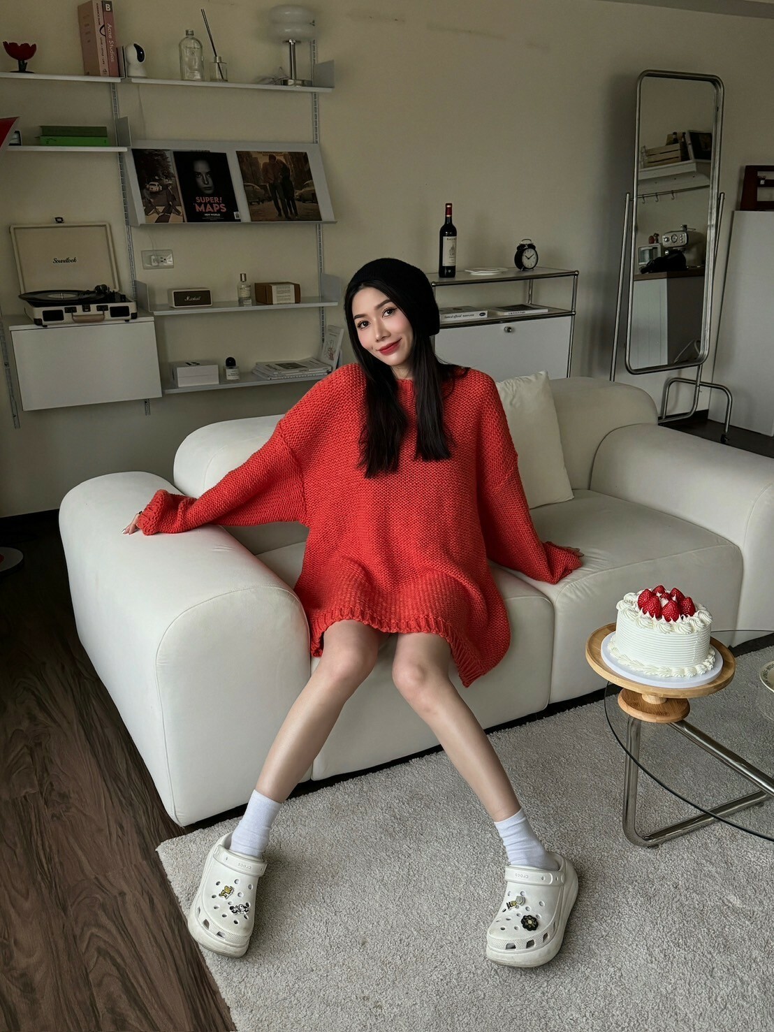 亮色系慵懶針織毛衣