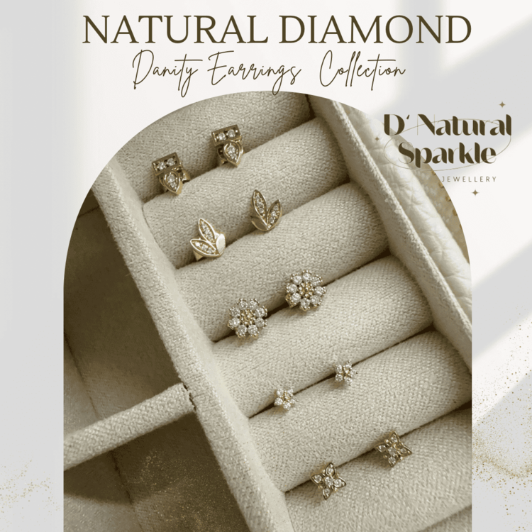 18K黃金鑽石精緻迷你耳環