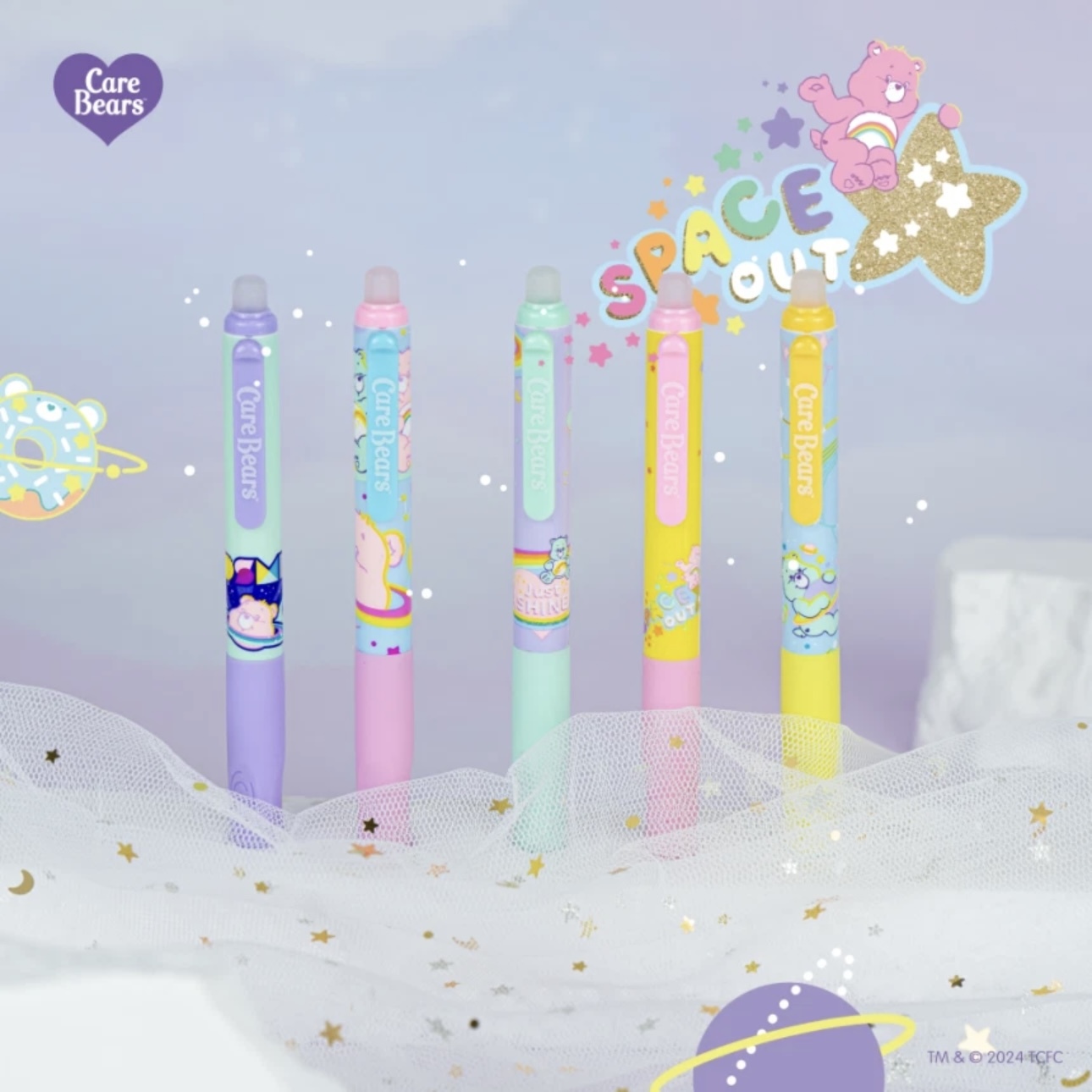 CARE BEARS PEN COSMIC COLLECTION 彩虹熊 藍字 原子筆 擦擦筆 代購