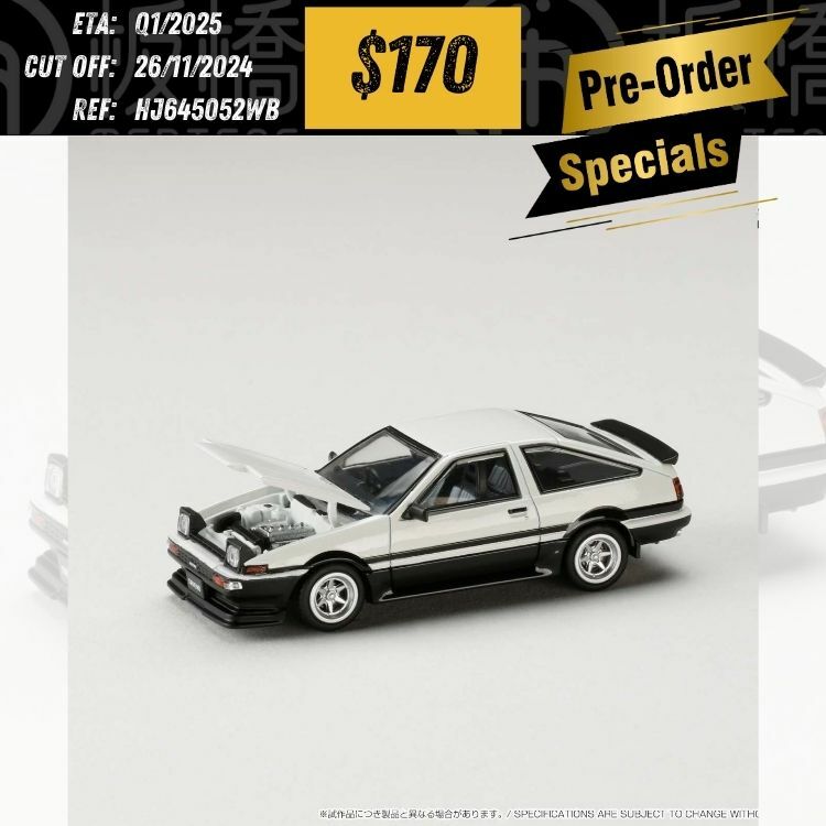 PO-$170 * HOBBY JAPAN * 1:64 Toyota SPRINTER TRUENO Late Ver. JDM Style HJ645052WB [OD22/11]