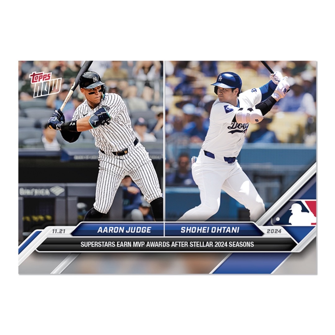 Shohei Ohtani &  Aaron Judge Mvp 2024 Mlb Topps Now 大谷翔平&法官 球員卡 #OS-JO
