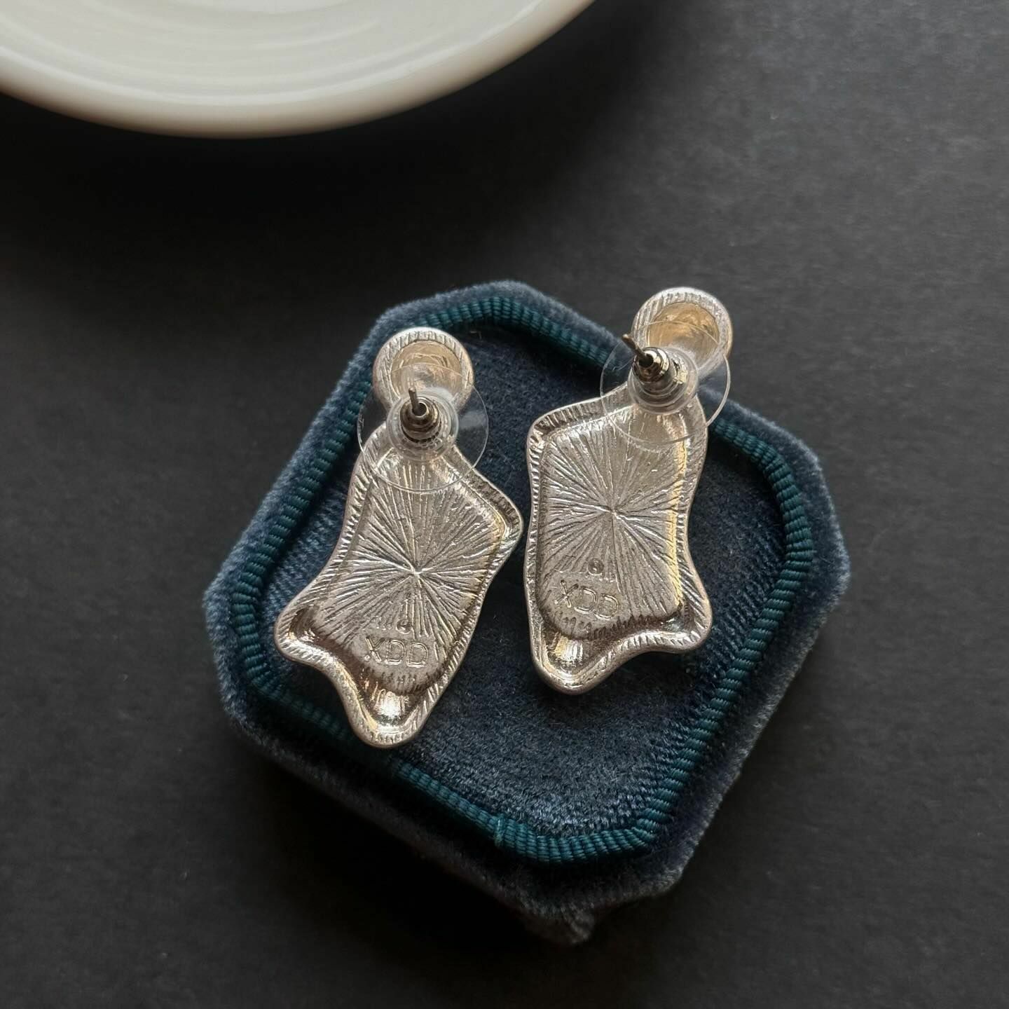 [原石] 鮑魚貝 水晶耳環