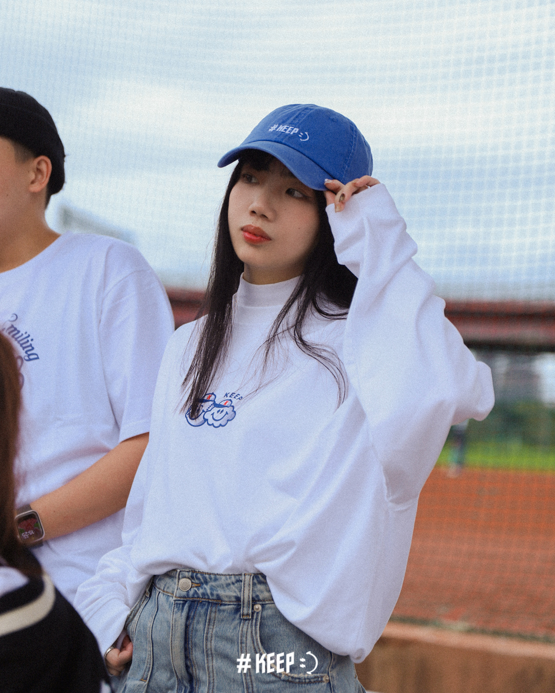 [特價售出無退換] #KEEP BASEBALL LOGO LONG SLEEVE 白色 重磅 寬版 落肩 棒球好朋友 草寫字體 中華隊 12強 LOGO長TEE【KS254】