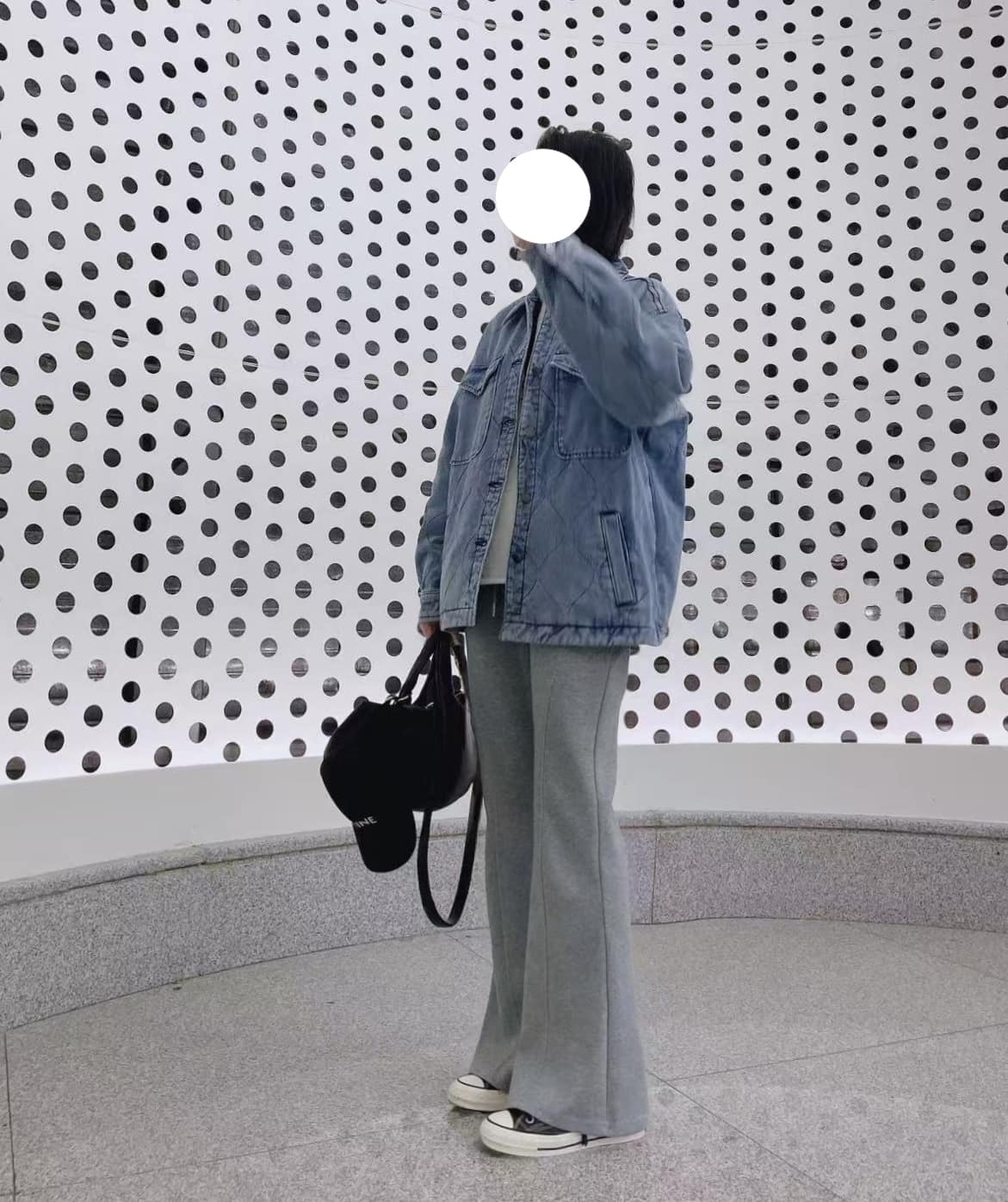 秋冬新款/衍線縫鋪棉牛仔外套