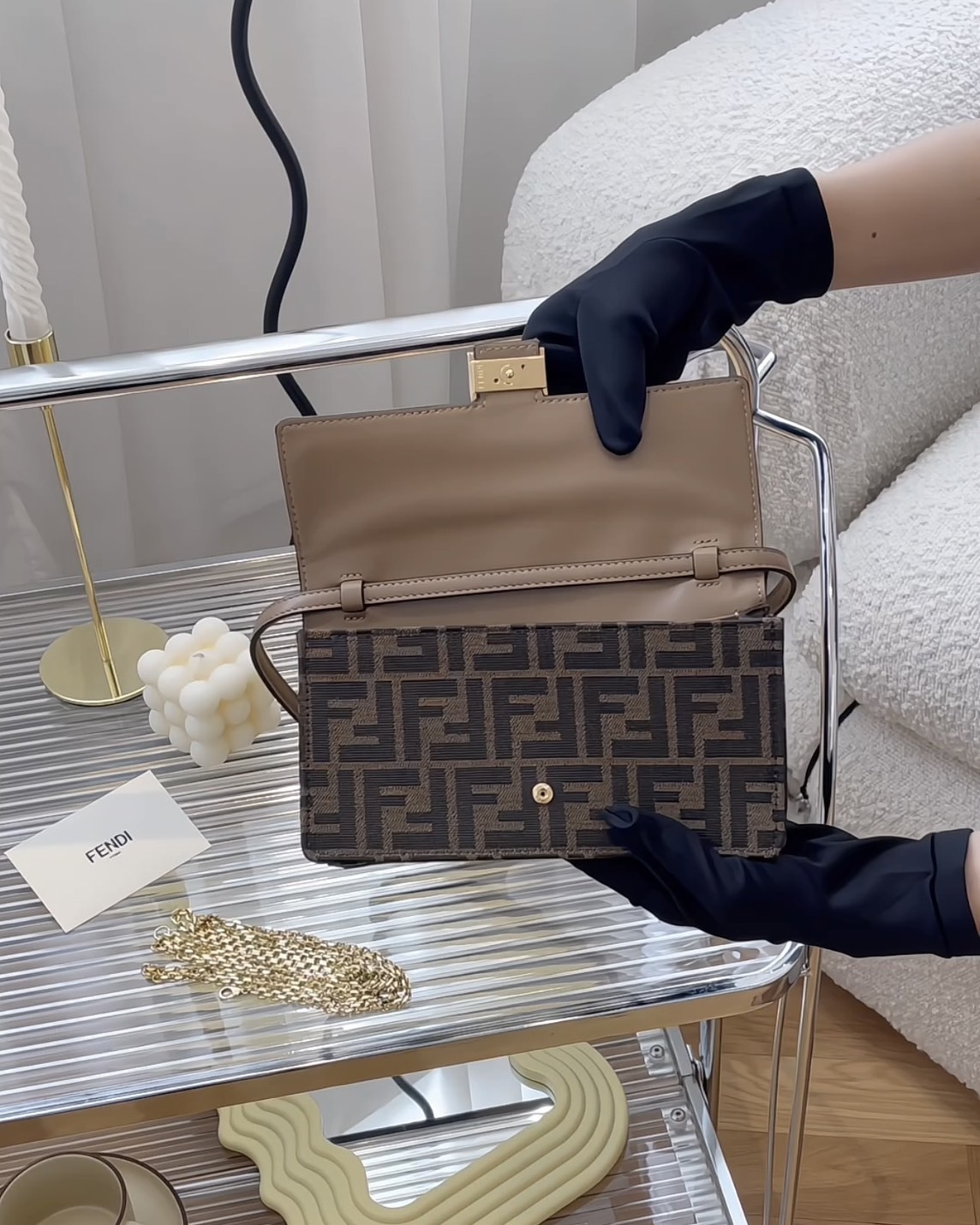 FENDI｜FF 二合一 WOC 棕色老花