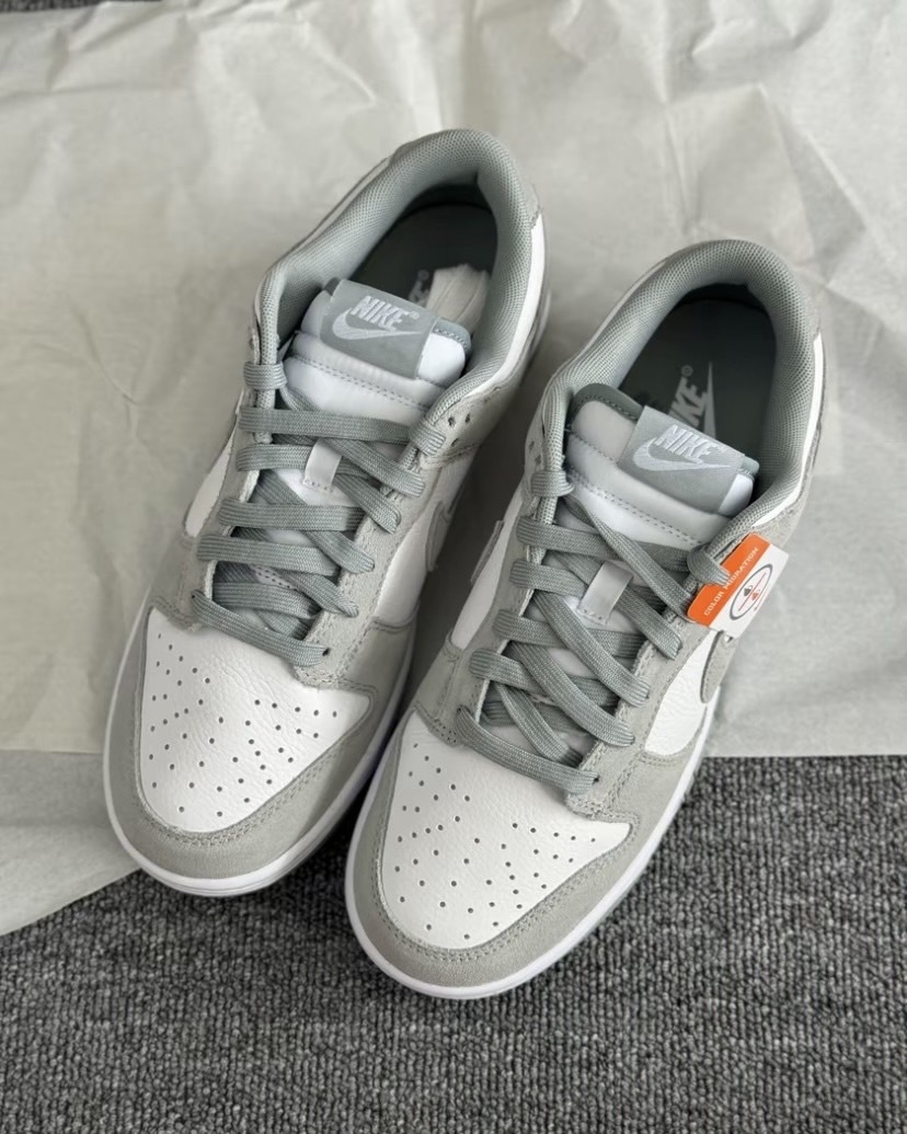 Nike Dunk 時尚舒適百搭 麂皮 低幫 板鞋 男女同款 灰白 FQ8249-101