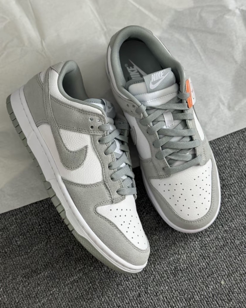 Nike Dunk 時尚舒適百搭 麂皮 低幫 板鞋 男女同款 灰白 FQ8249-101