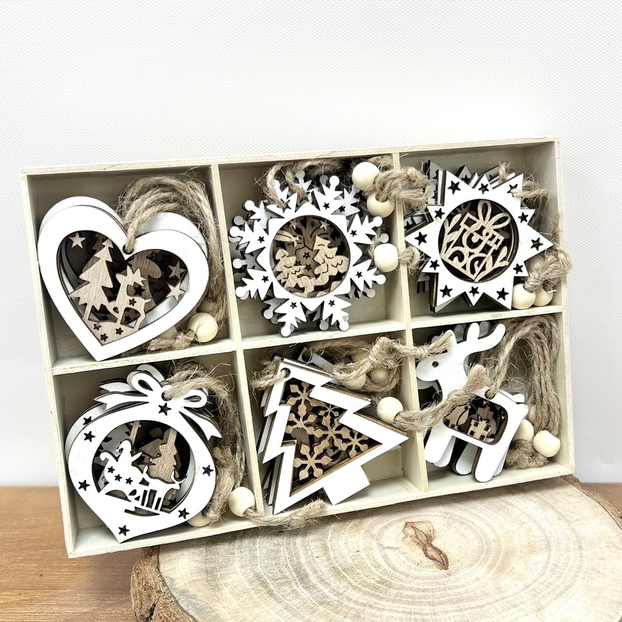 聖誕簍空造型木片(盒裝)