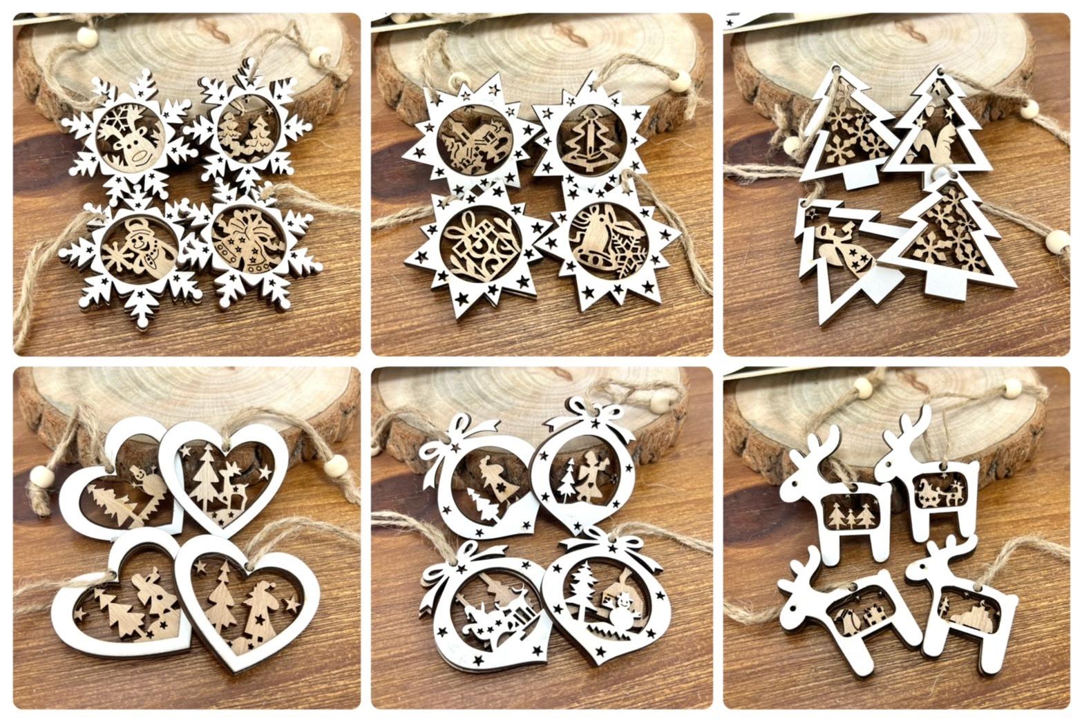 聖誕簍空造型木片(盒裝)