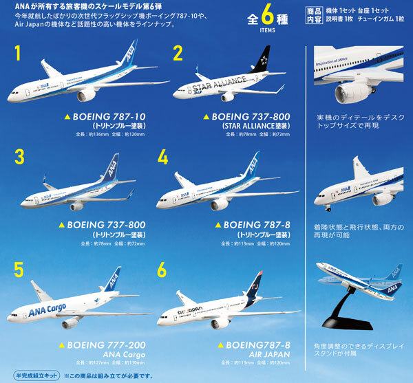 F-TOY 日空版 盒玩 ANA WING 收藏 6 中盒10入 全6種 隨機出貨