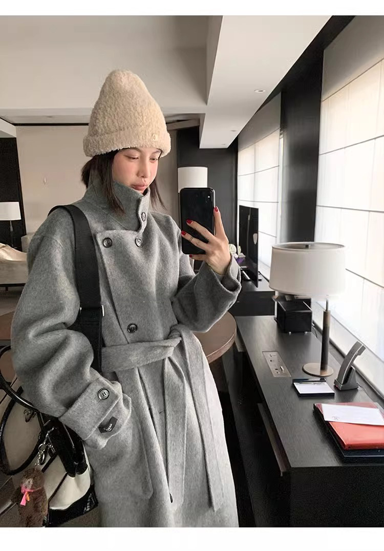 ᴷᴼᴿᴱᴬ 正韓🇰🇷極簡保暖雙排扣長版羊毛大衣（三色）