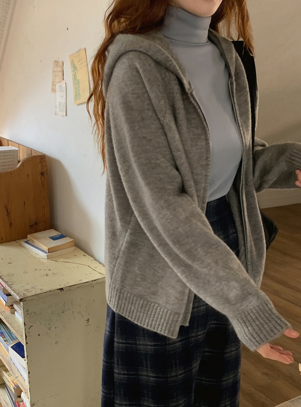 韓國grace muse授權 悠閒五色親膚雙拉鍊軟針織外套