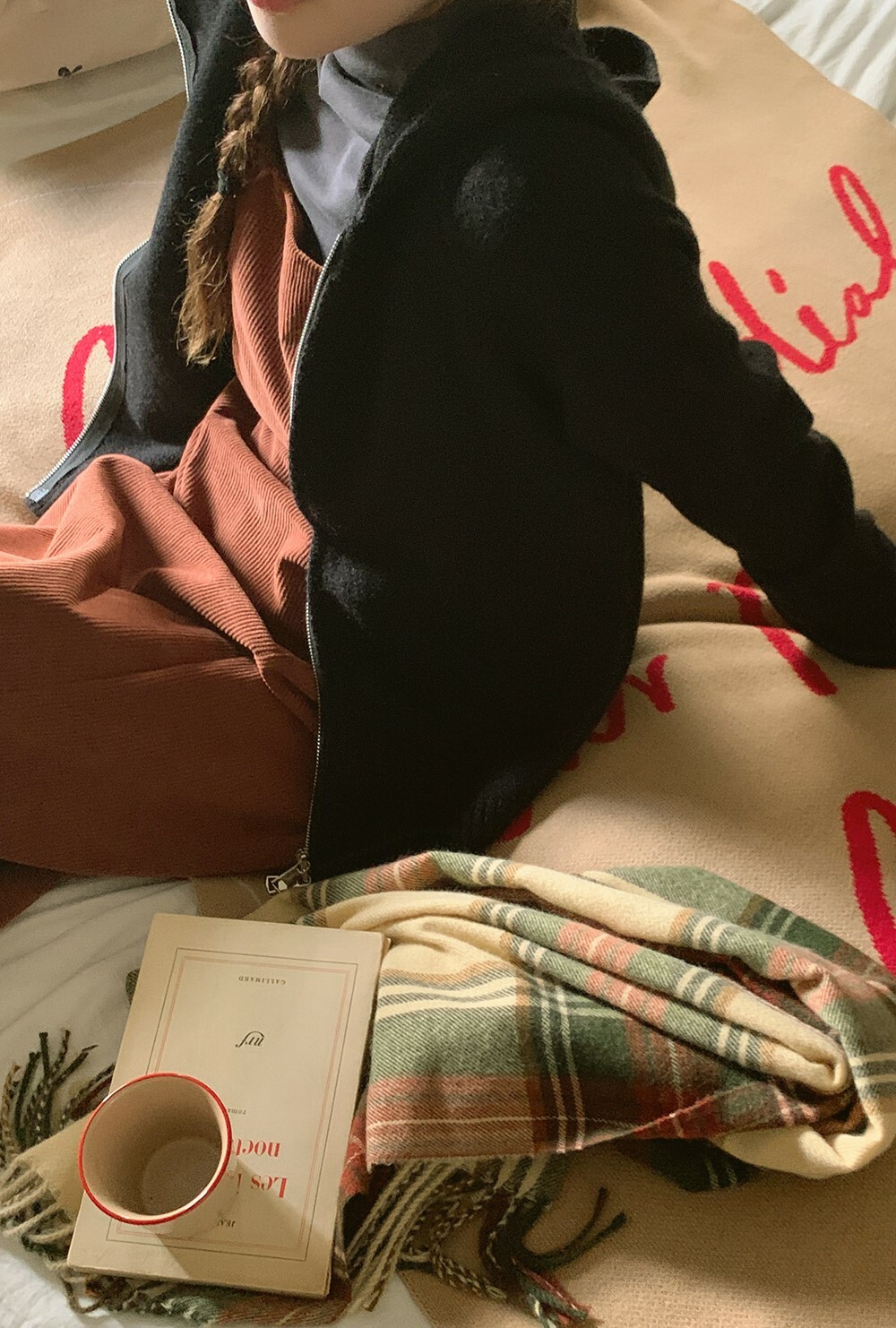 韓國grace muse授權 悠閒五色親膚雙拉鍊軟針織外套