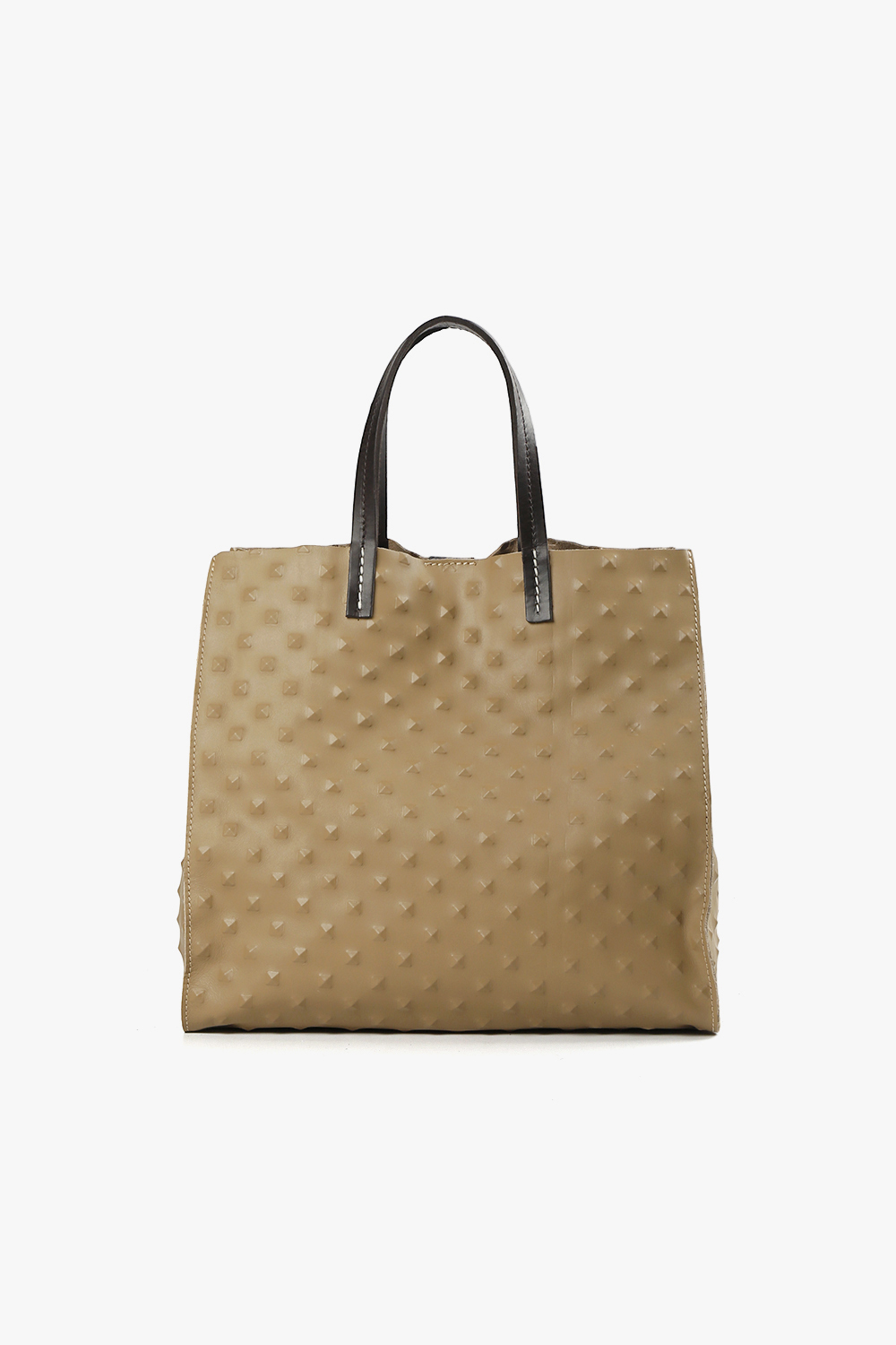 Pebble 立體壓紋托特包 深米